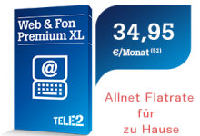Tele2 mit Allnet-Flat Tarif für Festnetz