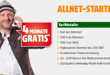 Allnet Starter Tarif bei Klarmobil im Vodafone Netz 4 Monate gratis