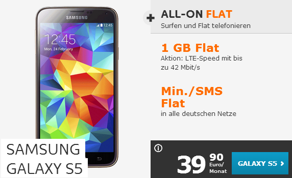 Simyo Angebot für Samsung Galaxy S5