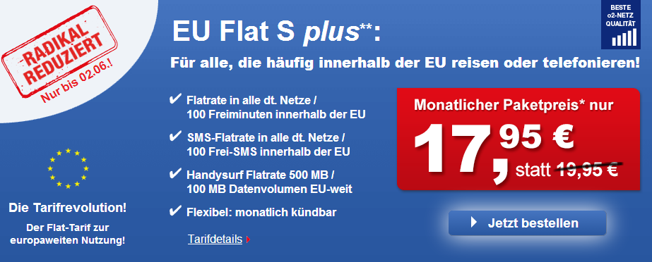 EU Flat S bei Phonex 2 Euro günstiger