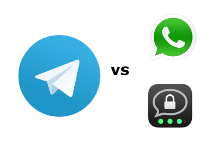 Telegramm gegenüber WhatsApp und Threema