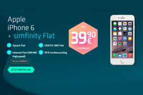 iPhone 6 und Allnet Flat von Simfinity für 39,90 Euro im Monat