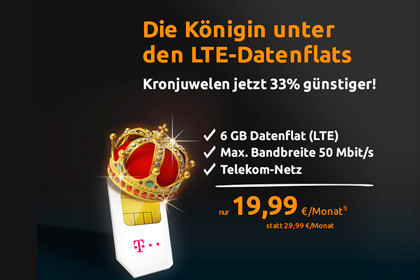crash-tarife: 6 GB Daten-Volumen im LTE-Netz der Telekom für 19,99 Euro