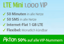 WinSIM LTE Mini 1000 VIP Aktion