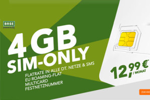 Sprach- und SMS-Flat mit 4 GB LTE-Volumen und mehr für nur 12,99 Euro