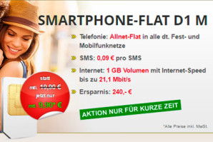 Telefonie-Flat mit 1 GB Highspeed im Telekom-Netz für monatlich nur 9,90 Euro