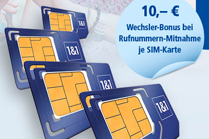 Bis zu 4 Gratis SIM karten für 1&1 DSL Kunden